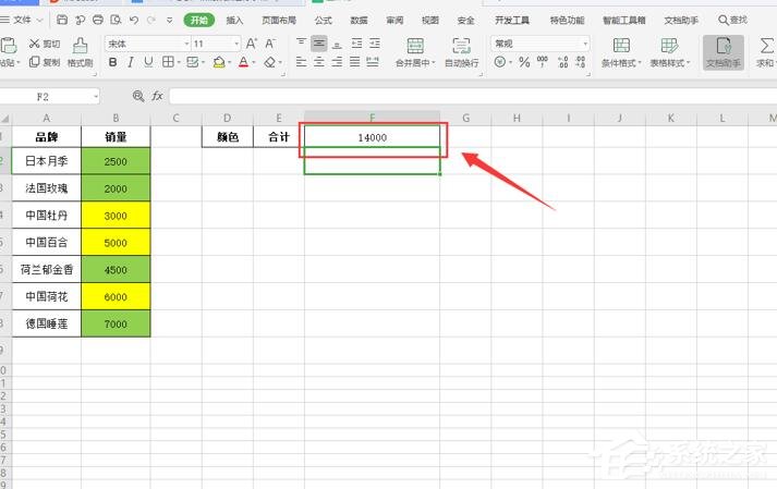 wps怎么對不同顏色的表格內容求和?wps表格按顏色求和的方法