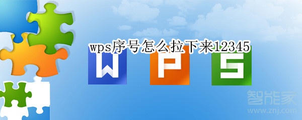 wps序號(hào)怎么拉下來(lái)12345