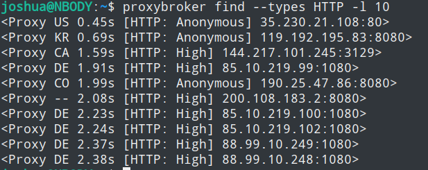 python利用proxybroker構(gòu)建爬蟲免費(fèi)IP代理池的實(shí)現(xiàn)