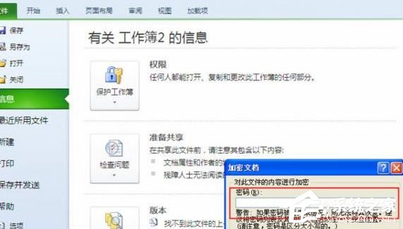 excel 2010怎么加密文檔？excel 2010加密文檔的方法
