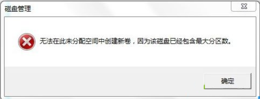 Win7旗艦版磁盤未分配空間無法新建分區怎么回事?
