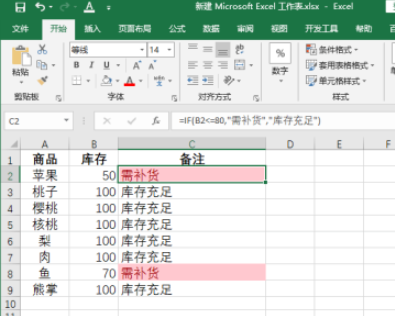 excel設(shè)置庫(kù)存預(yù)警流程分享