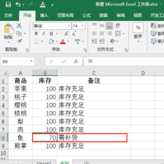 excel設(shè)置庫(kù)存預(yù)警流程分享