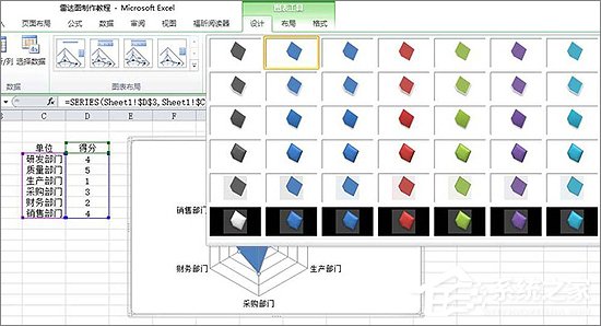 Excel表格中如何制作雷達(dá)圖表？Excel中制作雷達(dá)圖表教程