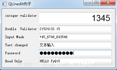 python GUI庫圖形界面開發(fā)之PyQt5單行文本框控件QLineEdit詳細(xì)使用方法與實例