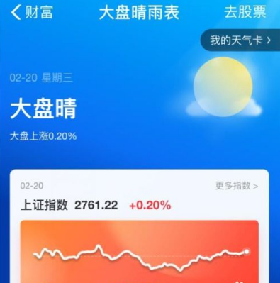 在支付寶里怎么找到大盤(pán)晴雨表?大盤(pán)晴雨表查找方法一覽