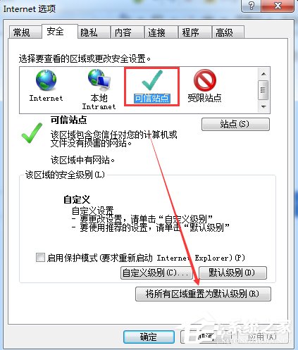 Win7網頁提示試圖打開受信任站點怎么辦？