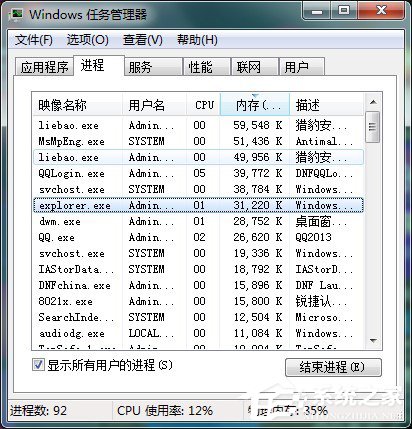 Win7任務(wù)管理器中哪些進(jìn)程可以關(guān)閉?
