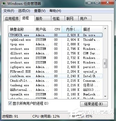 Win7任務(wù)管理器中哪些進(jìn)程可以關(guān)閉?