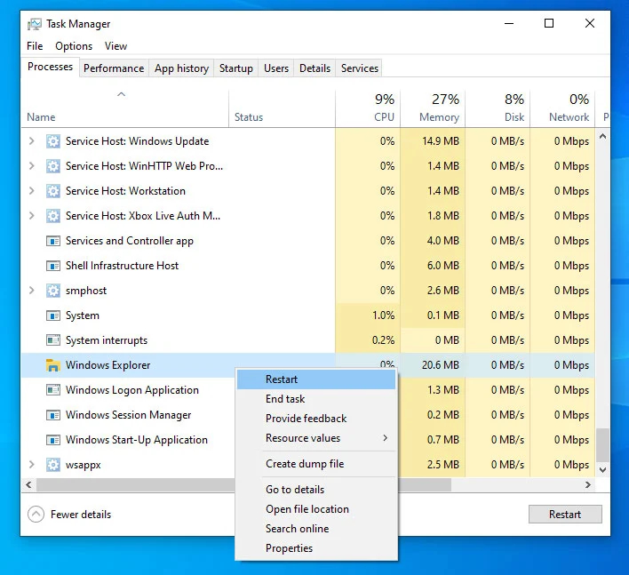 Win10系統(tǒng)怎么重新啟動(dòng)Explorer.exe(Windows資源管理器)？