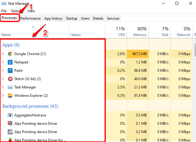 怎么在Windows11/10中查看正在運行的進程？