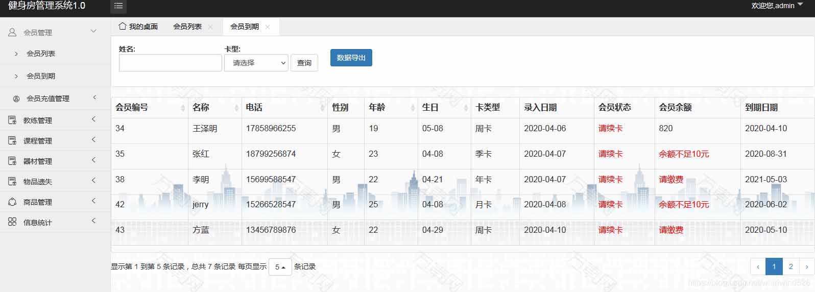 使用Springboot實現(xiàn)健身房管理系統(tǒng)