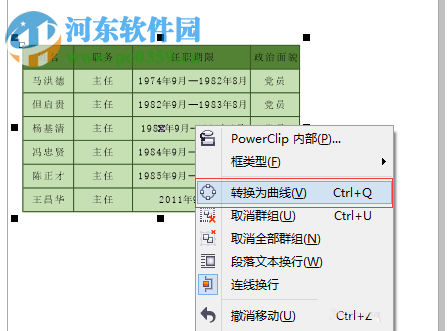 Coreldraw插入EXCEL表格以及轉(zhuǎn)曲的方法