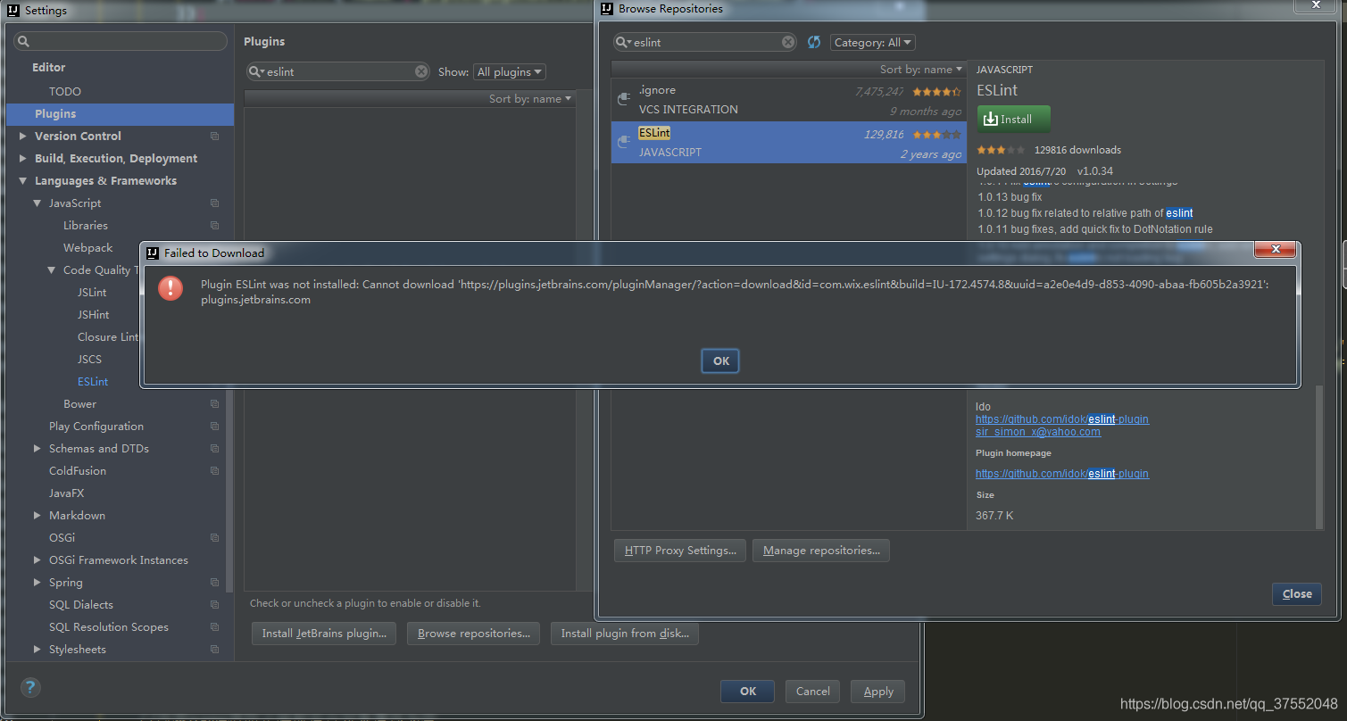 Idea安裝Eslint插件提示：Plugin NativeScript was not installed的問(wèn)題