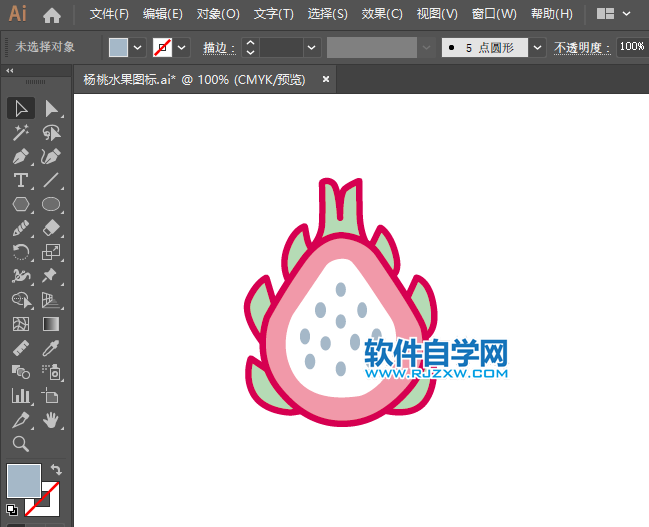 ai怎么畫(huà)火龍果圖標(biāo)