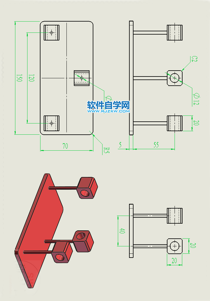 反向關(guān)節(jié)機(jī)構(gòu)用SolidWorks建模并裝配