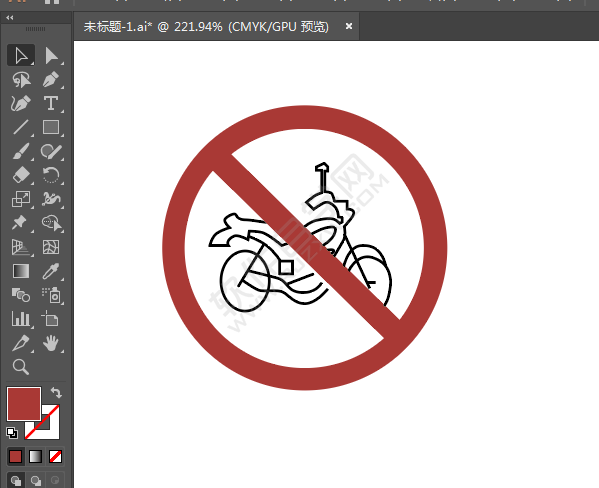 ai畫禁止摩托車通行標(biāo)識(shí)