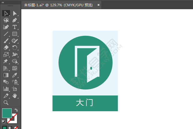 ai繪制大門標(biāo)識(shí)的方法