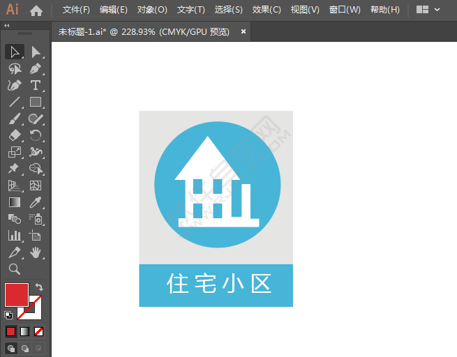 ai繪制小區(qū)標(biāo)識(shí)的方法