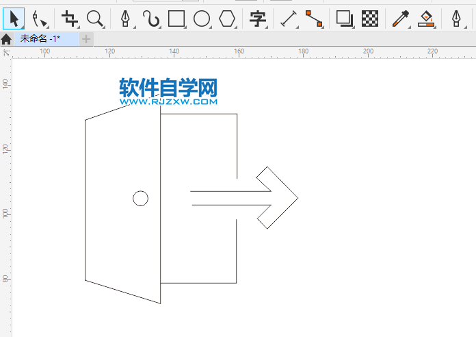 CorelDRAW2020怎么畫(huà)一個(gè)出口圖標(biāo)