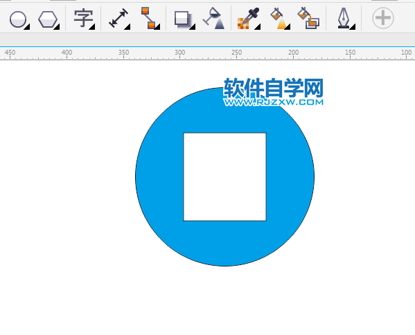cdr兩個(gè)圖形合并后中間挖空