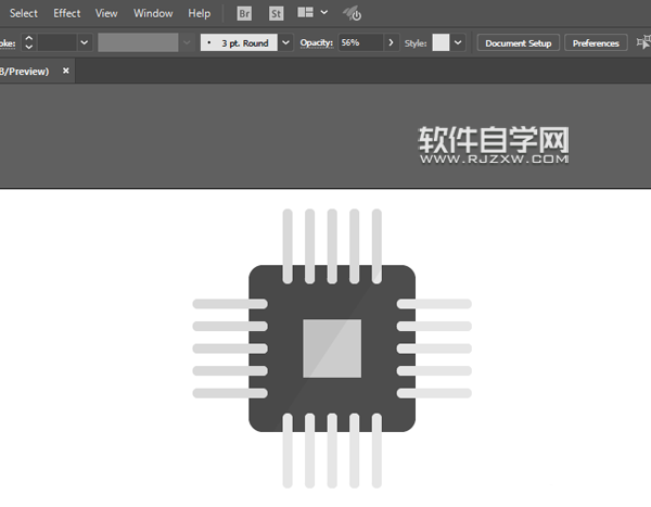 ai怎么畫(huà)電腦芯片