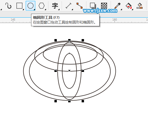 CDRX8制作豐田汽車(chē)標(biāo)志的方法